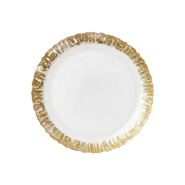 Rufolo Gold-Trimmed Glass Salad Plate