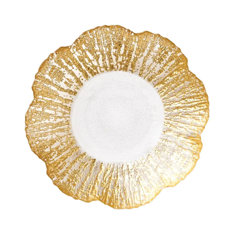 Rufolo Gold-Trimmed Small Shallow Glass Bowl