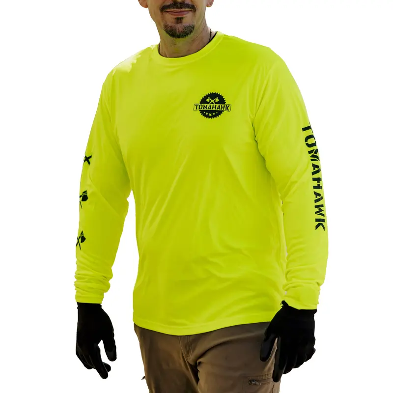 Safety Yellow Moisture-Wicking Polyester T-Shirt – Long Sleeve (Specify Size)