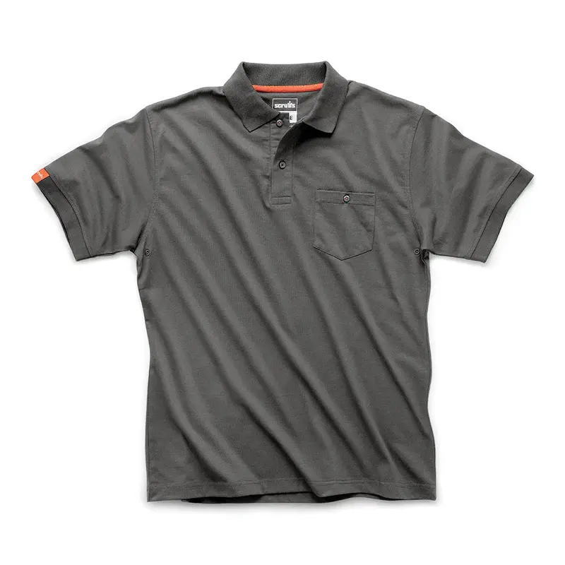 Scruffs Eco Worker Polo Shirt – Graphite-Color Organic Cotton Knit