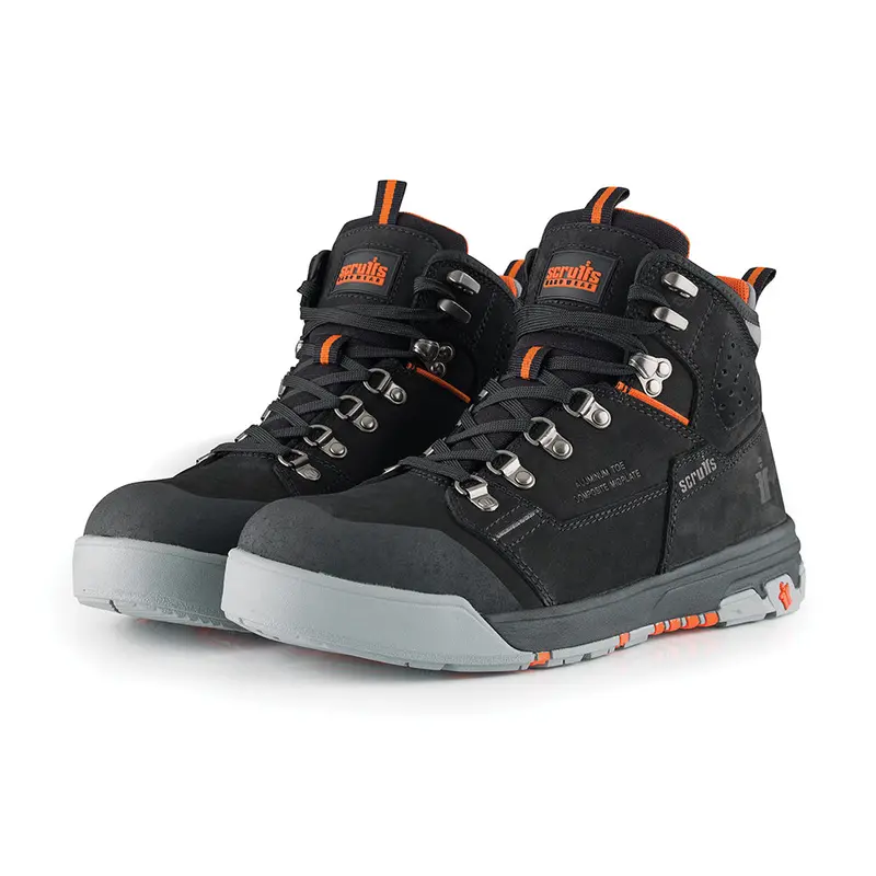 Scruffs Hydra Black Safety Boots with Steel Toe and Slip-Resistant Sole
