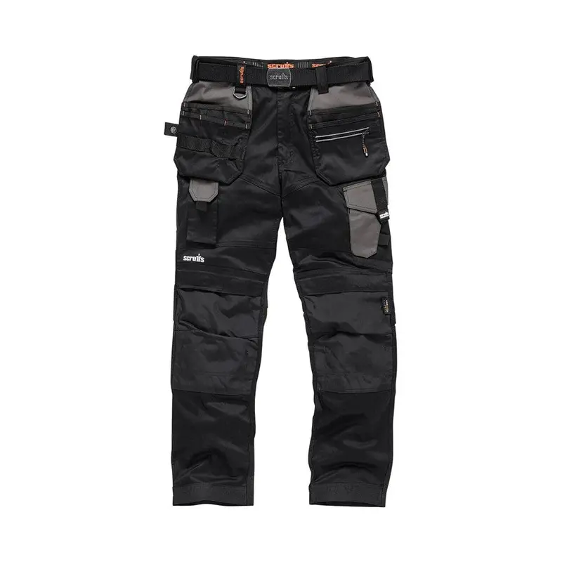 Scruffs Pro Flex Holster Trousers – Black Work Pants with Matching Belt
