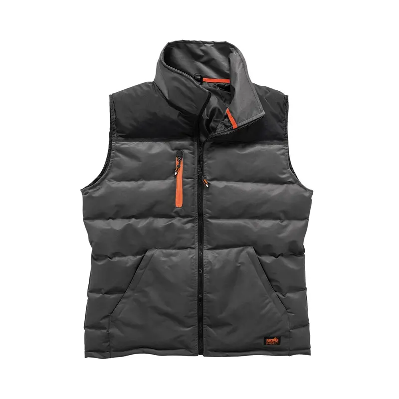 Scruffs Worker Body Warmer – Charcoal-Gray Quilted Vest for Cold Conditions