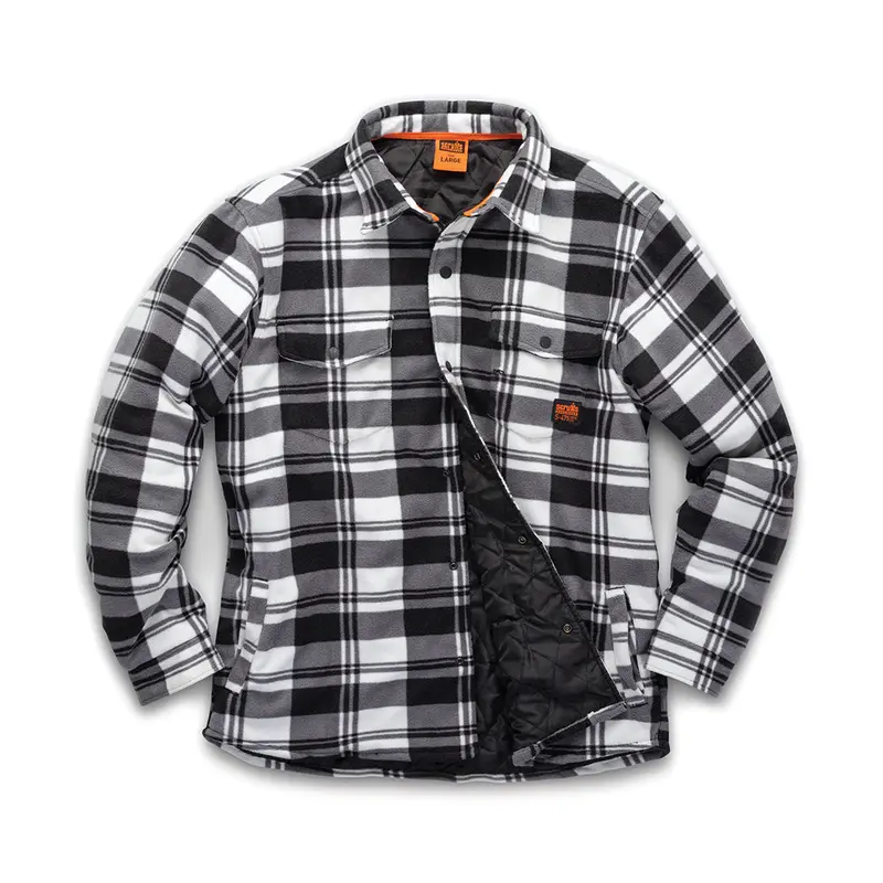 Scruffs Worker Padded Check Shirt – Black-and-White Checked Work Shirt with Reinforced Padding