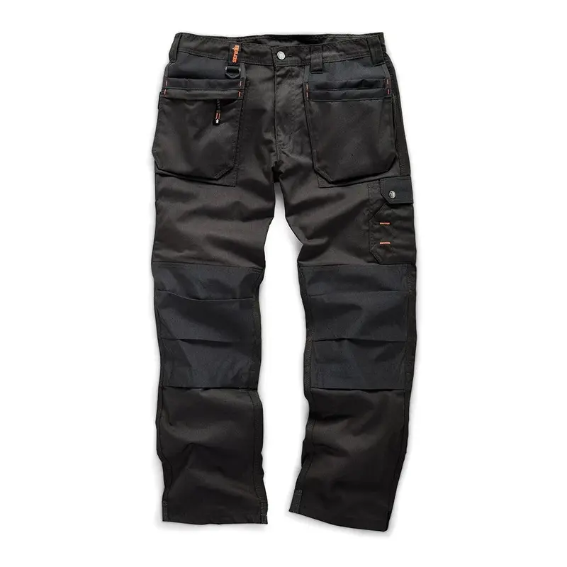 Scruffs Worker Plus Trousers – Black High-Density Polyester Work Pants