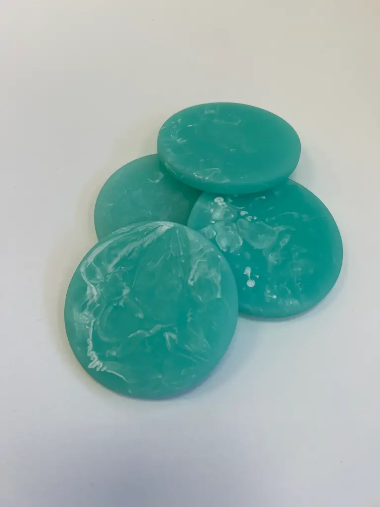 Set of 4 Turquoise Marbled Coasters