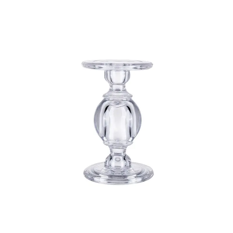 Small Clear Cylinder Candle Holder – 4.9″ Diameter × 7.9″ Height