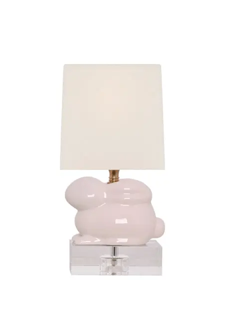Soft Pink Porcelain Bunny Table Lamp