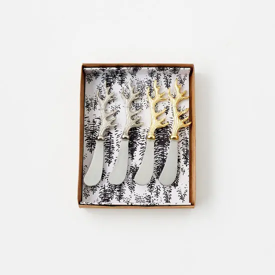 Stainless Steel Antler Spreader Set – 4-Piece Gift Boxed Assortment