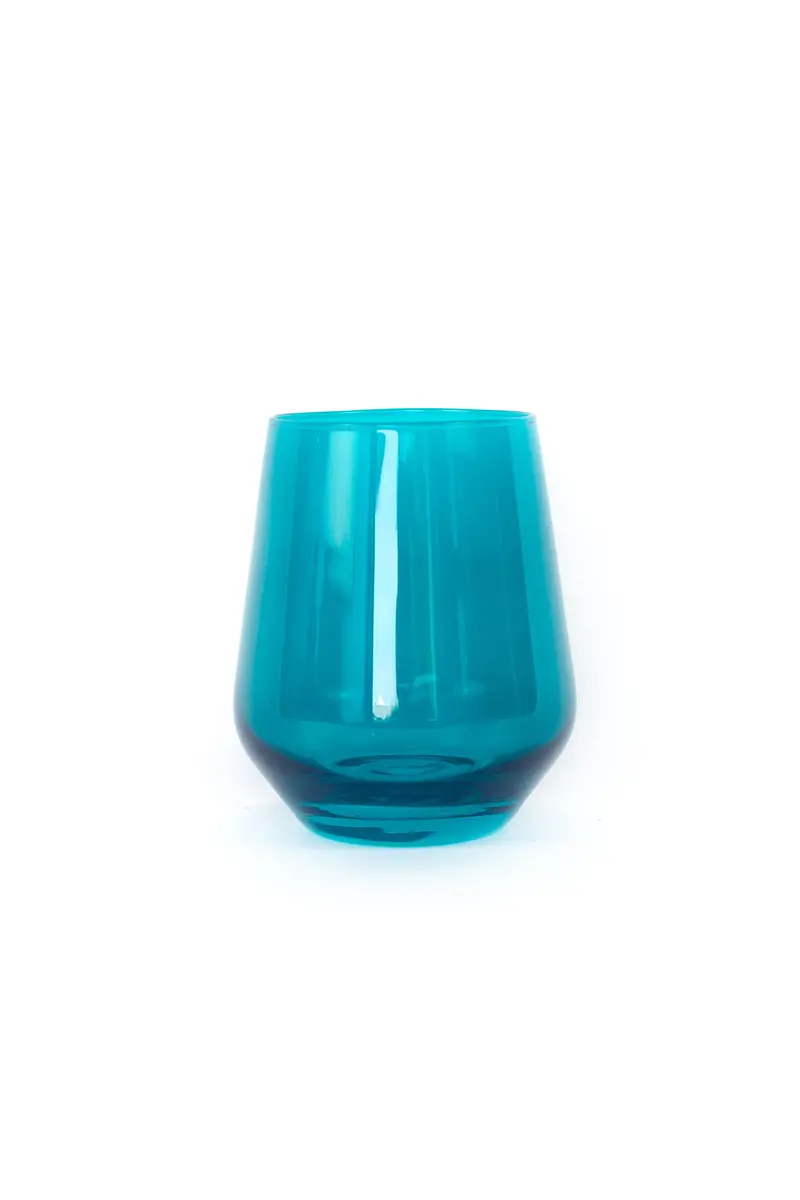 Teal Estelle Stemless Wine Glass (Single)