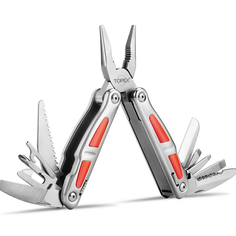 TOPEX 16-in-1 Multifunction Plier Tool – Stainless Steel Pocket Multi-Tool with Locking Mechanism