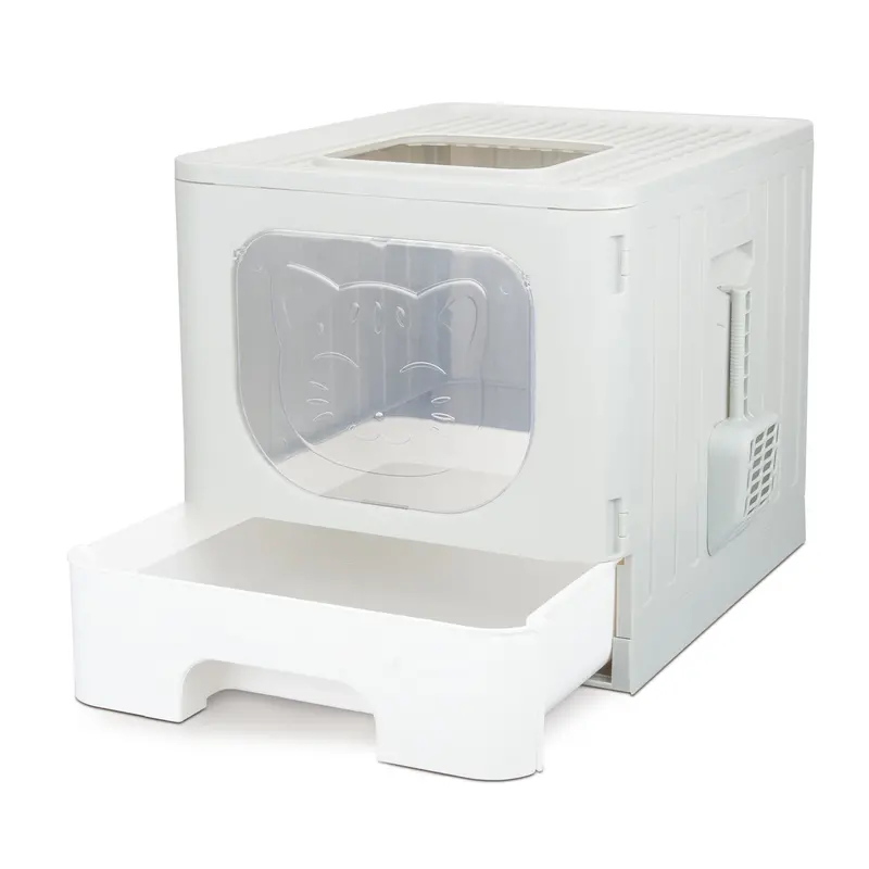 truepal Top-Exit Enclosed Cat Litter Pan – Splash-Resistant Pet Toilet with Integrated Scoop and Secure Lid