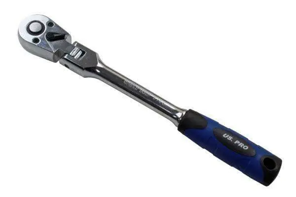 US PRO 3/8″ Drive Flexible-Head Ratchet Socket Wrench with Low-Profile Design