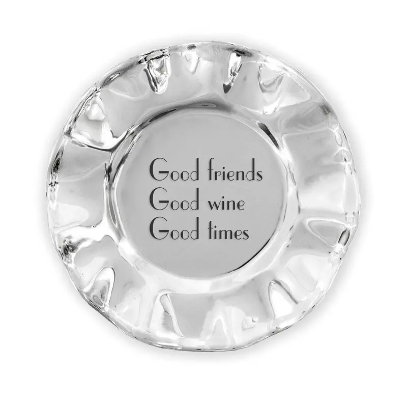 Vento Ceramic Wine Plate – ‘Good Friends, Good Wine, Good Times’