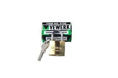 Vewerk by Bergen 6-Piece Brass Padlock Set – 20mm Small Security Locks B2706