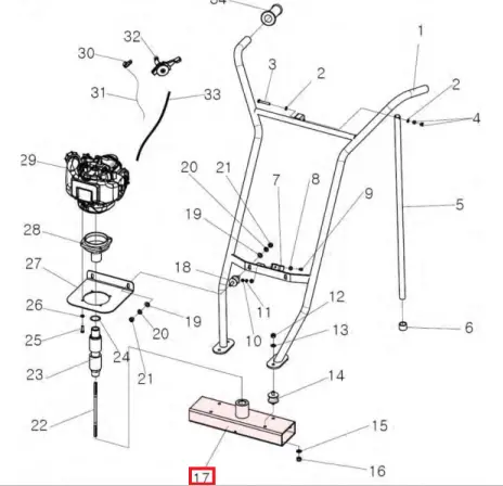 Vibratory Housing Assembly (Part #17) for TVSA-T Power Screed