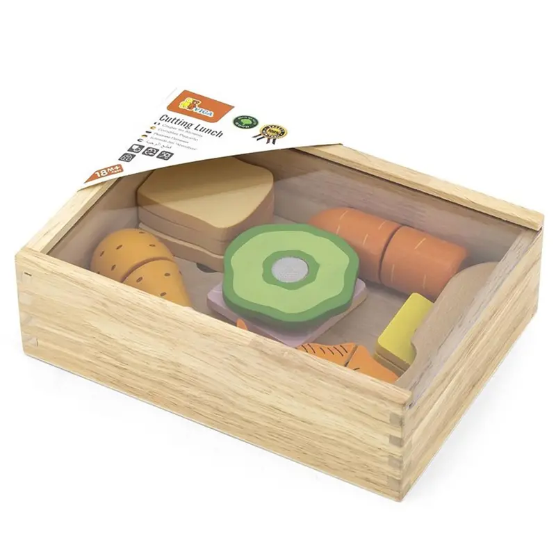 VIGA Cutting Lunch Play Set – Safe Pretend Food Kit