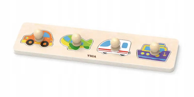 VIGA Fruits Knob Puzzle – 4-Piece Toddler Matching Game
