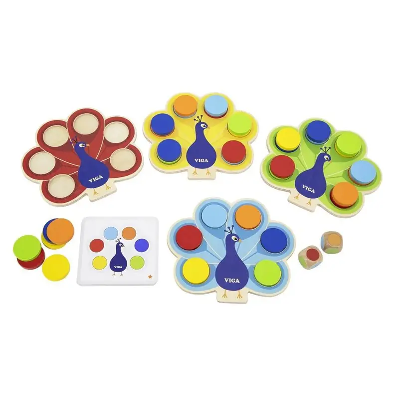 VIGA Peacock Colour Matching Game – Visual Discrimination Toy