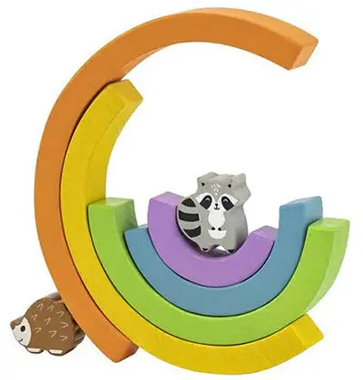 VIGA Rainbow Balancing Blocks – Wooden STEM Stacking Set