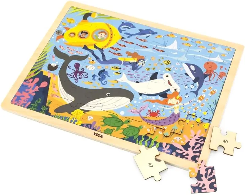 VIGA Sea Life Jigsaw Puzzle – 48-Piece Ocean-Themed Challenge