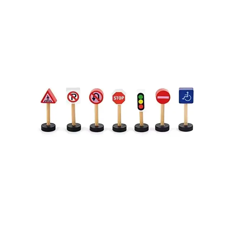 VIGA Traffic Sign Accessories for Wooden Train Sets