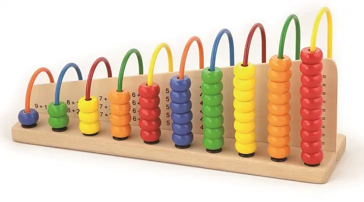 VIGA Wooden Abacus with Colorful Beads for Early Math