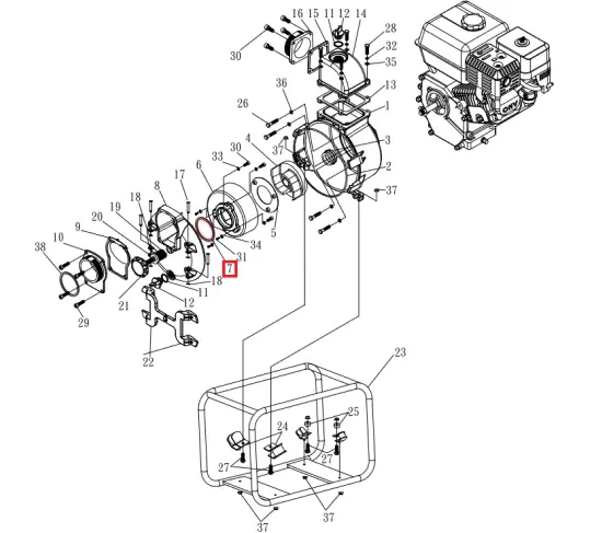 Volt Gasket (30T2-7) for TW3H 3″ Honda Trash Pump