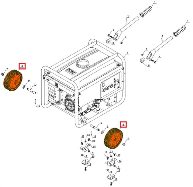 Wheel Kit Upgrade for TWG120A 120A Welder Generator