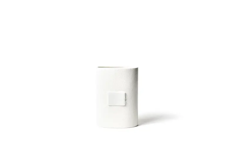 White Mini Dot Oval Ceramic Vase