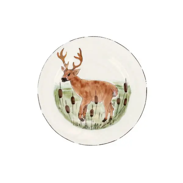 Wildlife-Inspired Deer Motif Salad Plate