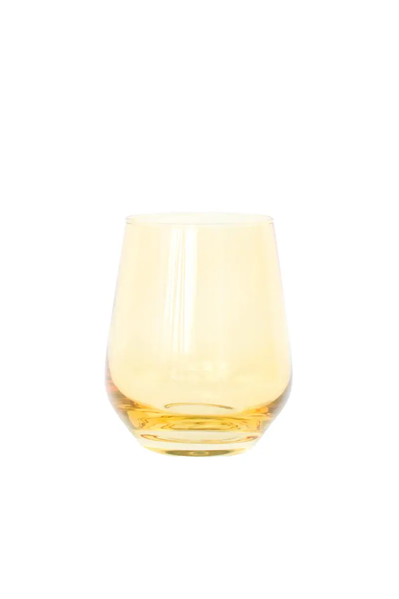 Yellow Estelle Stemless Wine Glass (Single)