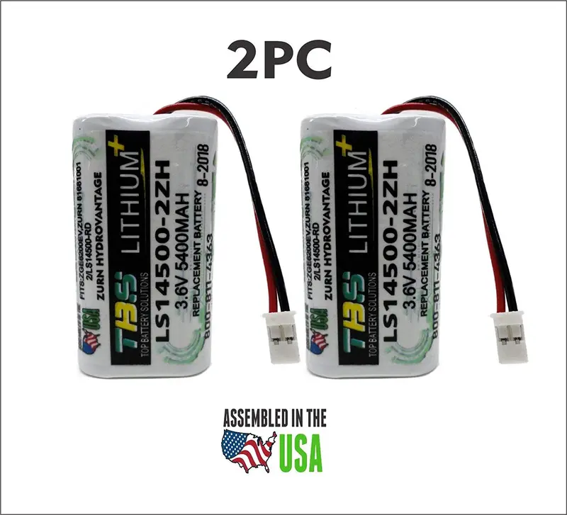 Zurn HydroVantage ZGEN6200EV Replacement Battery (2-Pack, LS14500-2ZH / 81681001/2 / LS14500-RD)